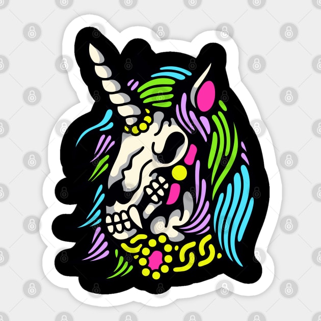 Skeleton horse rainbow Sticker by Bojes Art